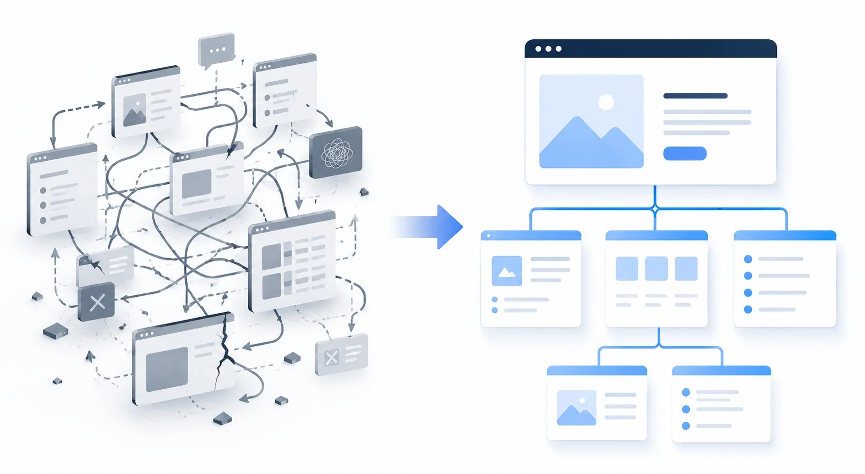 rebuilding a messy structure into a clean orderly one