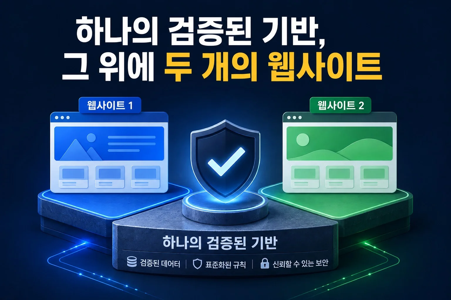 one verified foundation, two websites built on top