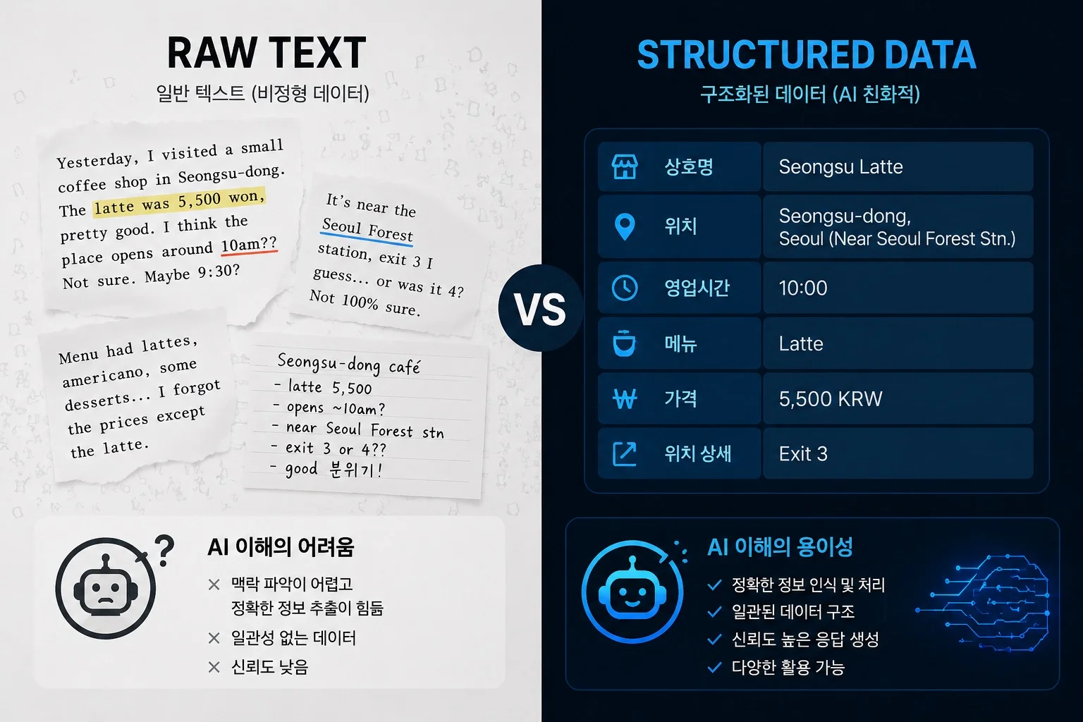 Structured Data vs Raw Text